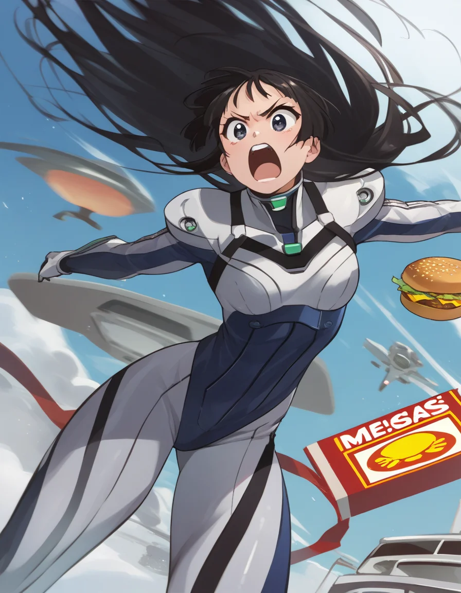 <lora:aoba-ponyxl-000020:1> tsuzaki, black hair,
pilot suit,
1girl, shouting, mcdonald's, score_9, score_8_up, score_7_up, score_6_up, score_5_up, score_4_up