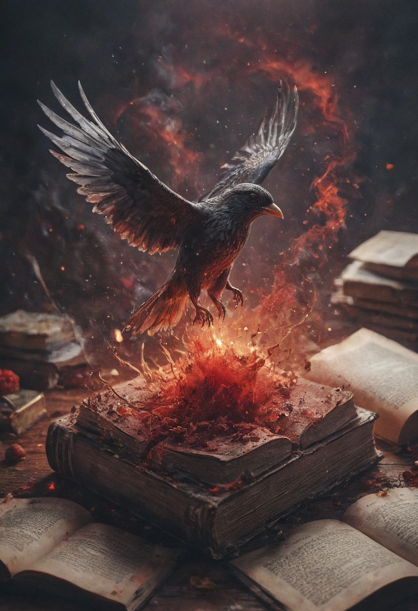 A detailed dramatic illustration of the book  , with red color dark magic splash, dark ghotic, 3D Vector Art, fantasy art, watercolor effect, bokeh, Adobe Illustrator, hand-drawn, digital art, bird's eye view, isometric style, retro aesthetic, focused on the character, 4K resolution, photorealistic rendering, using cinema 4D 
Wide range of colors., Dramatic,Dynamic,Cinematic,Sharp details
Insane quality. Insane resolution. Insane details. Masterpiece. 32k resolution.
<lora:add-detail-xl:0.95> <lora:dvr-lnds-sdxl:0.3> dvr-lnds-sdxl <lora:MJ52:0.25> <lora:ral-apoctvisn-sdxl:0.3> ral-apoctvisn <lora:zavy-cntrst-sdxl:0.35> dark, chiaroscuro, low-key <lora:zavy-rmlght-sdxl:0.41> zavy-rmlght <lora:SDXLFaeTastic2400:0.225>