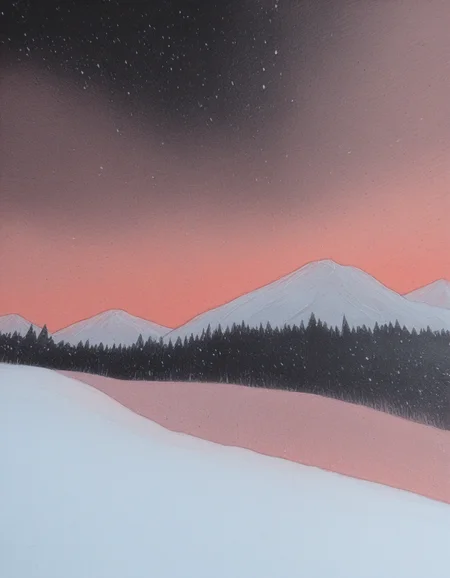 watercolor, traditional watercolor style, paper texture, dutch angle, abstract background, black background, red theme,
no humans, snowy mountainside, blizzard,
