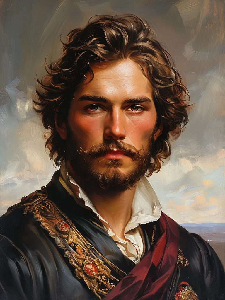 masterpiece,best quality,<lora:tbh121-sdxl:0.9>,portrait of a ruggedly handsome paladin,soft hair,muscular,half body,masculine,mature,salt and pepper hair,leather,hairy,d & d,fantasy,intricate,elegant,highly detailed,digital painting,artstation,concept art,smooth,sharp focus,illustration,style of Franz Xaver Winterhalter,oil painting,