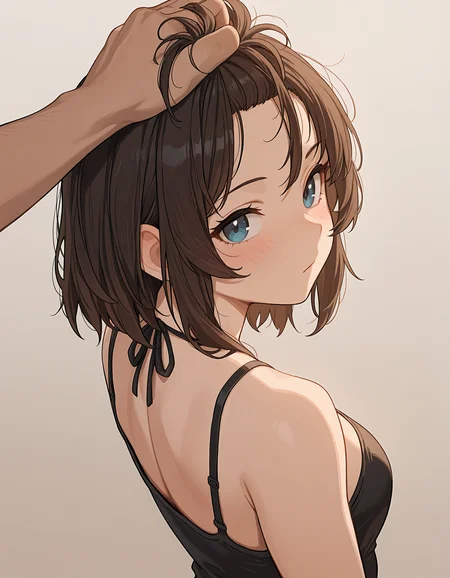 <lora:midis_FistfulOfHair_V0.5[IL]:1>, fistful of hair,, masterpiece,best quality, very aesthetic,absurdres,newest,