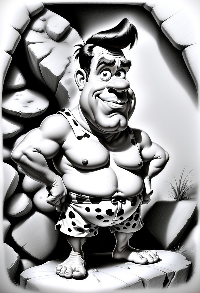 fred flintstone made out of Jed-Pen  ,    <lora:PencilDrawingStyle:0.7>
