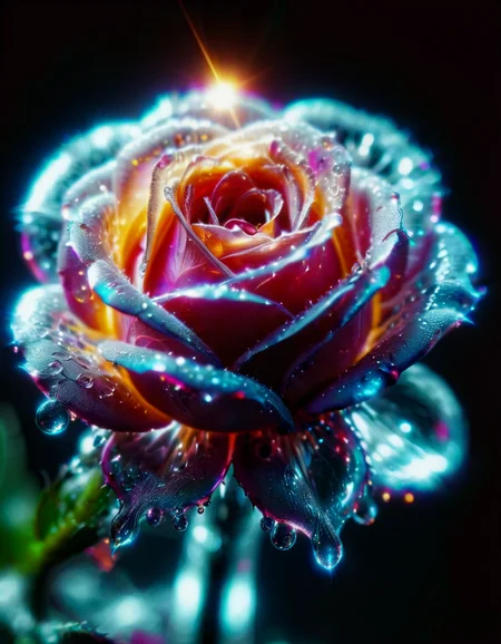 macro photo, sparkling magical fantasy glass rose dewdrop, very detailed, amazing quality, intricate, cinematic light, highly detail, beautiful, surreal, dramatic, galaxy fantasy colors <lora:ral-sprnva:1> ral-sprnva