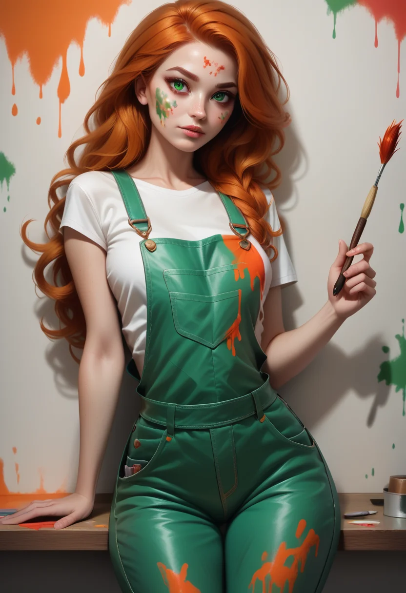 score_9, score_8_up, score_7_up,
1girl, solo, artist painter, wall mural, holding paintbrush, green overalls, white crop top, white sneakers, paint splotches,
<lora:Dark_Erin_Pony_v0.1:0.5> d4rk3r1n, orange hair, long hair, green eyes,