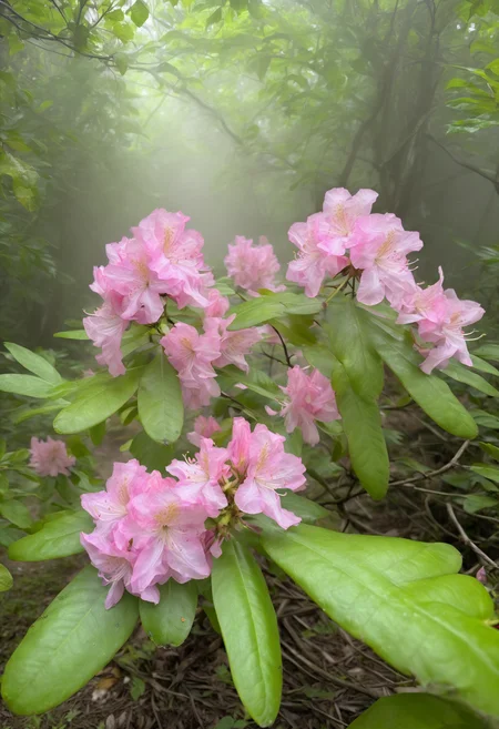 photo of fl0rRos1ta flower bush, in an enchanted forest, sparkling fairies, magical glow, misty surroundings, ethereal light, dreamlike quality, ultra-high definition, cinematic <lora:fl0rRos1ta_XL_epoch_8:0.8>