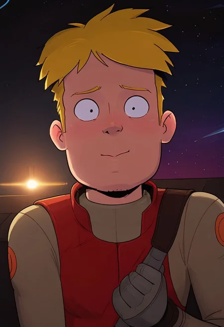 1boy, male, Blonde hair, space