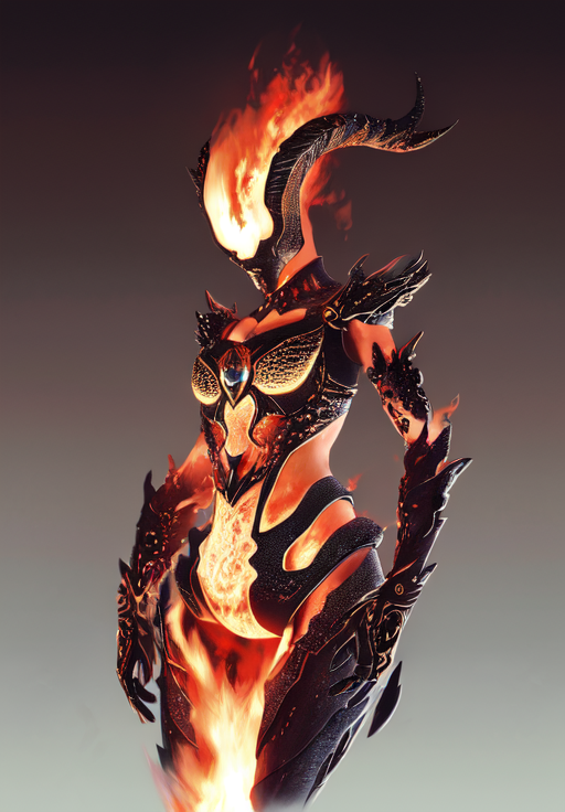 1girl, sfw, <lora:flame_atronach:0.8>, flame_atronach, 1girl, solo, narrow-hipped body, (masterpiece, best quality, absurdres, detailed, ultra-detailed:1.3), alluring, (trending on CGSociety, trending on pixiv, contest winner:1.3)