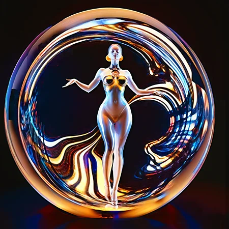 cinematic film still a colorful circular with a black background, schlieren flow visualisation, science magazine, protophyta, klein bottle, georgia o'keefe, official artwork, spelljammer, terraformation, â femme on a galactic shore, symmetry concpet art, by William Mossman, chromatic colors, flowing mucus, trichromatic colors, experiment, As the spotlight illuminates the empty arena, a harlequin female appears, her movements fluid and graceful. With each exhale, she creates a new soap bubble, each one a miniature world of its own, reflecting the vibrant colors of her costume and the spot lighting., <lora:Oblivion_lcm_structure_Craft_a_high-resolution:0.8>, <lora:glowneon_xl_v1:0.8>, glowneon, glowing, sparks, lightning . shallow depth of field, vignette, highly detailed, high budget, bokeh, cinemascope, moody, epic, gorgeous, film grain, grainy