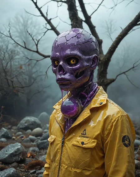 Environment is flooded with (Liquid Marble:1.3). Some environmental elements morphs into the beige (liquid marble:1.3) with golden veins detailing. Voronoi patterns and milky-violet-ochre rich colors dominates the scene.
waist-up portrait of (faceless:1.7) man creature with a strange, liquid marble mask. orange and purple colors. creature wear in sporty tracksuit.
<lora:GeekyXL_Liquid_Marble:0.35> <lora:sphere_roots_fog-000034:0.15> tree, rock, eerie, dense fog, large spherical structure, cracked stone, central sphere, jagged rocks, yellow raincoat, otherworldly, Dominating the center, large egg-like structure, branches, roots, selective color effect, warm-yellow, violet, green,
BREAK (finest details, hires, high quality, realistic colors, true color palette:1.15), (score_9, score_8_up, source_photo, source_real, rating_explicit, high details. source_photo. content_realistic. analog_photograph:1.1). eyedetailpxl,
BREAK
<lora:detailed_notrigger:0.35>