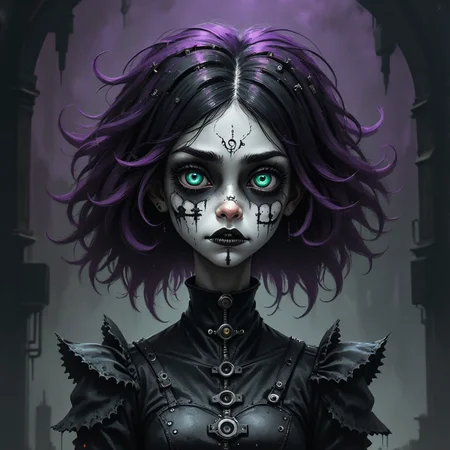 2d, sad elitist,ink Electromagnetic Steampunk Goth Girl  Underworld Vendetta, highly detailed, Bewitching, Reflected light, dark violet, eerie, gritty <lora:fx-01:1.2> <lora:surrealism-v1:1> <lora:art-v5:.35>  <lora:usual-portrait-v2:1>