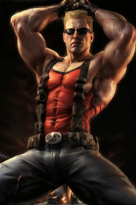 a man posing, <lora:DukeNukem_V1:0.8>