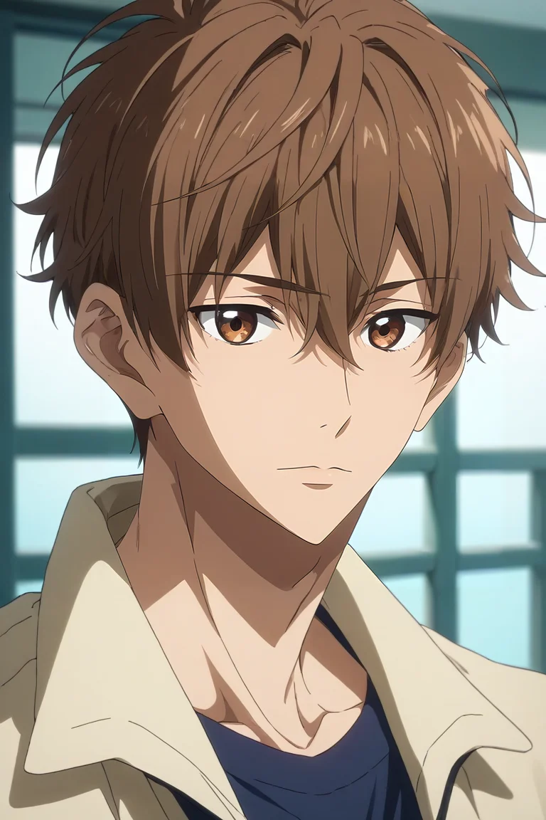 score_9, score_8_up, score_7_up, source_anime, rating_safe, intricate details, , looking at viewer, upper body, depth of field, 1boy, solo, male focus, <lora:natsuya_kirishima_pony:0.78>, natsuya_kirishima, brown hair, brown eyes, short hair, hair between eyes, bangs, , , , <lora:sdxl_lightning_8step_lora:1>