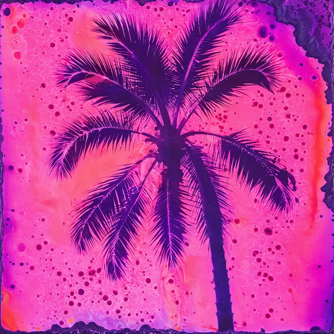 vibrant chemigram of a palm tree <lora:chemigram-000015:1>