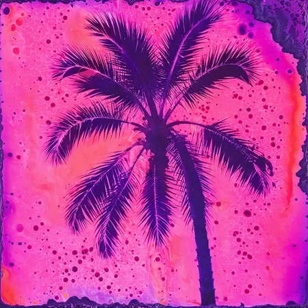 vibrant chemigram of a palm tree   <lora:chemigram-000015:1>