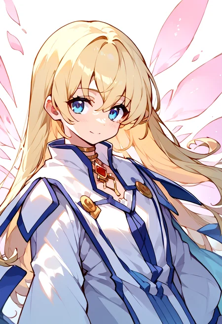 score_9,score_8_up,score_7_up,source_anime,zPDXL3,
*//*,<lora:ColetteBrunel-v2.1:1>,colettebrunel_n,1girl,blonde hair,long hair,blue eyes,black pantyhose,white dress,red jewelry,fairy wings,
*//*,upper body,