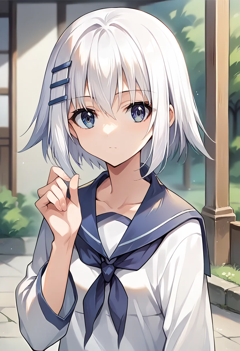 score_9, score_8_up, score_7_up, source_anime, masterpiece, 1girl, ctiantobii, ctianyoko, sailor dress, upper body, neckerchief, sailor collar, looking at viewer, outdoors, hand up, <lora:Yoshika_Outfit_pony_ct:0.8> <lora:Origami_Tobiicchi_pony_ct:0.8>