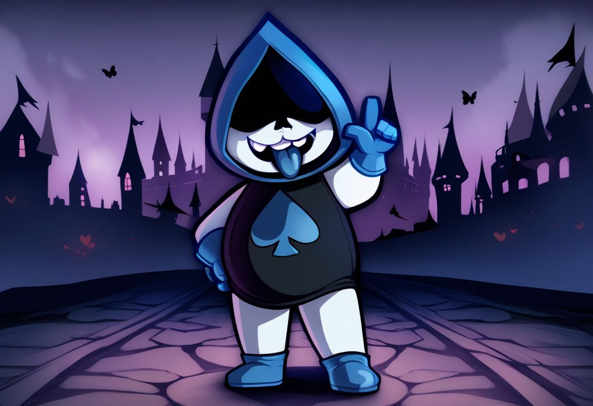 lancer, 1boy, castle background, full body, heart, standing, tongue out, masterpiece, best quality