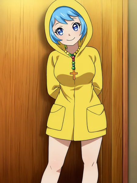 masterpiece, best quality, absurdres, highly detailed, anime screencap,
1girl, luce <lora:luce-IL-1.0:1>,
aged up, arms behind back, contrapposto, legs crossed, head tilt, cute, smile