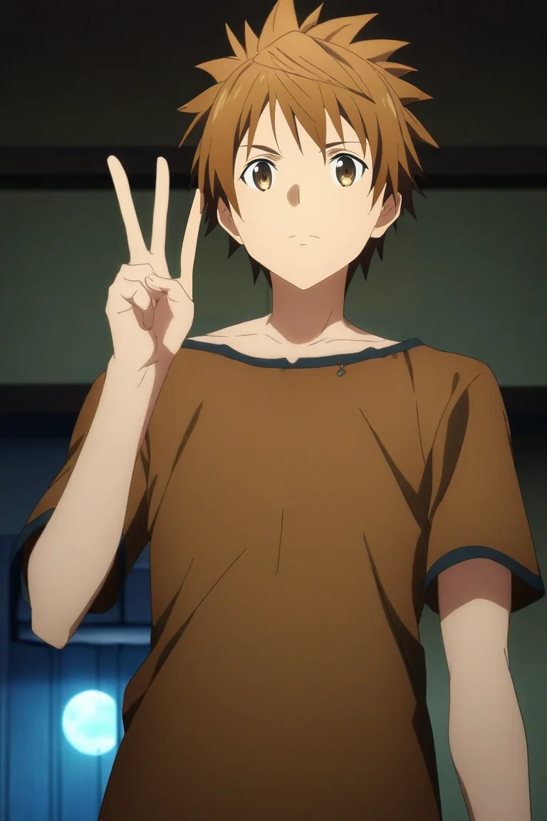score_9, score_8_up, score_7_up, source_anime, rating_safe, , , looking at viewer, , 1boy, male focus, <lora:rito_yuuki_pony:0.51>, rito_yuuki, brown hair, brown eyes, spiked hair, solo, wide angle, wide shot, cowboy shot, kitchen, night, full moon, v, peace sign, speaking, talking, <lora:sao_alicization_style_pony:0.84>, sao_alicization_style, <lora:sdxl_lightning_8step_lora:1>