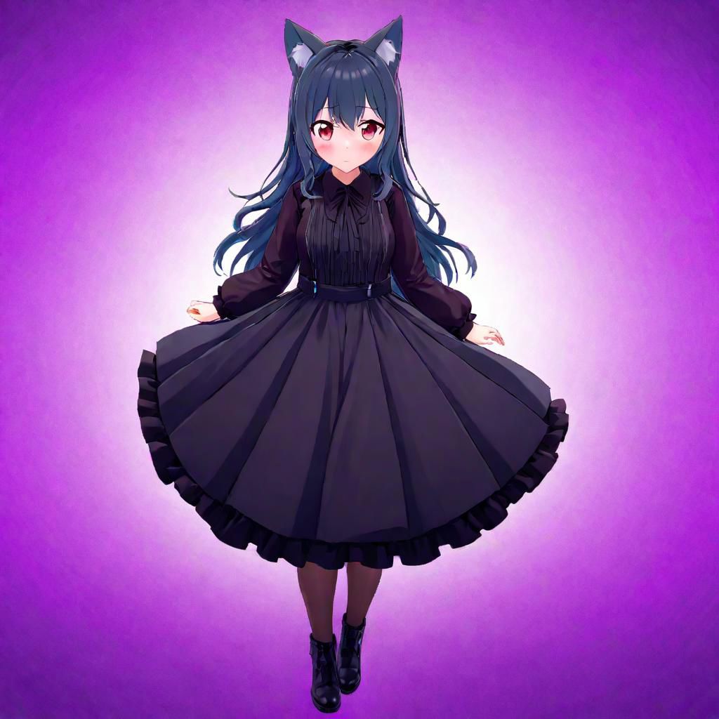 Futaba, Anime Art Style, High Quality, High Resolution, Sharp, High-Resolution Eyes, Full Body, High-Definition Fantasy Background, animal ear