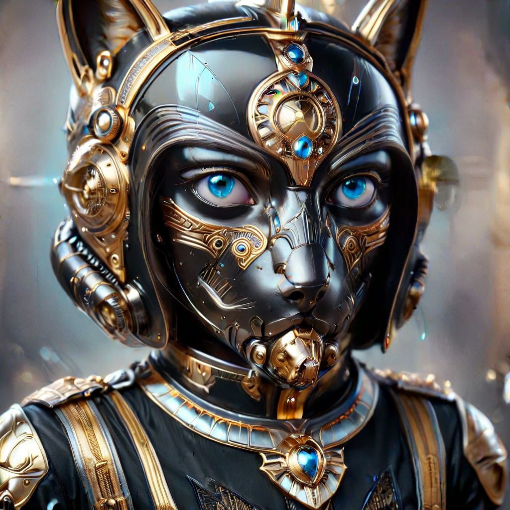 (upper body shot), (egyptian egyptpunkai god Osiris in an intricate black spacesuit with a ((transparent helmet)) that covers face partially, blue cat eyes,
 perfect, intricate, :1.1), wearing a super sexy leather ranger outfit, by ZdzisBaw BeksiDski's and H.R. Giger and Stefan Martiniere and Tomer Hanuka, hyper detailed, award winning on artstation.com,(intricate details, masterpiece, best quality:1.4), looking at viewer, dynamic pose, wide angle view, dense fog, Different shades of oxblood red and Rainbowiridal palette eyes and lemon yellow, embellished with gold decoration, fractal art, in the style of nicola samori, Intense gaze, Bright ,Model, expression, RaygunGothicStyleAI, Genetically modified...