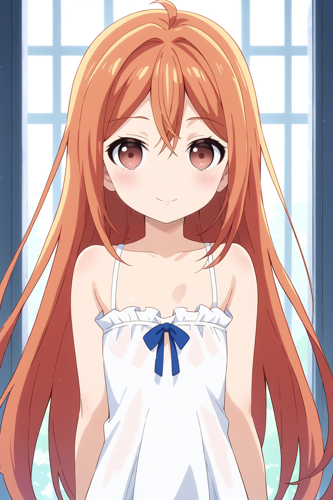 score_9, score_8_up, score_7_up, source anime, prefect lighting, very aesthetic, BREAK, anime screencap, anime coloring,
<lora:aihara_enju_v1-pony6:0.9>, 1girl, aihara enju, black bullet, orange hair, long hair, straight hair, flat chest, 
BREAK, looking at viewer, light smile, blush, portrait, white nightgown, 
BREAK,