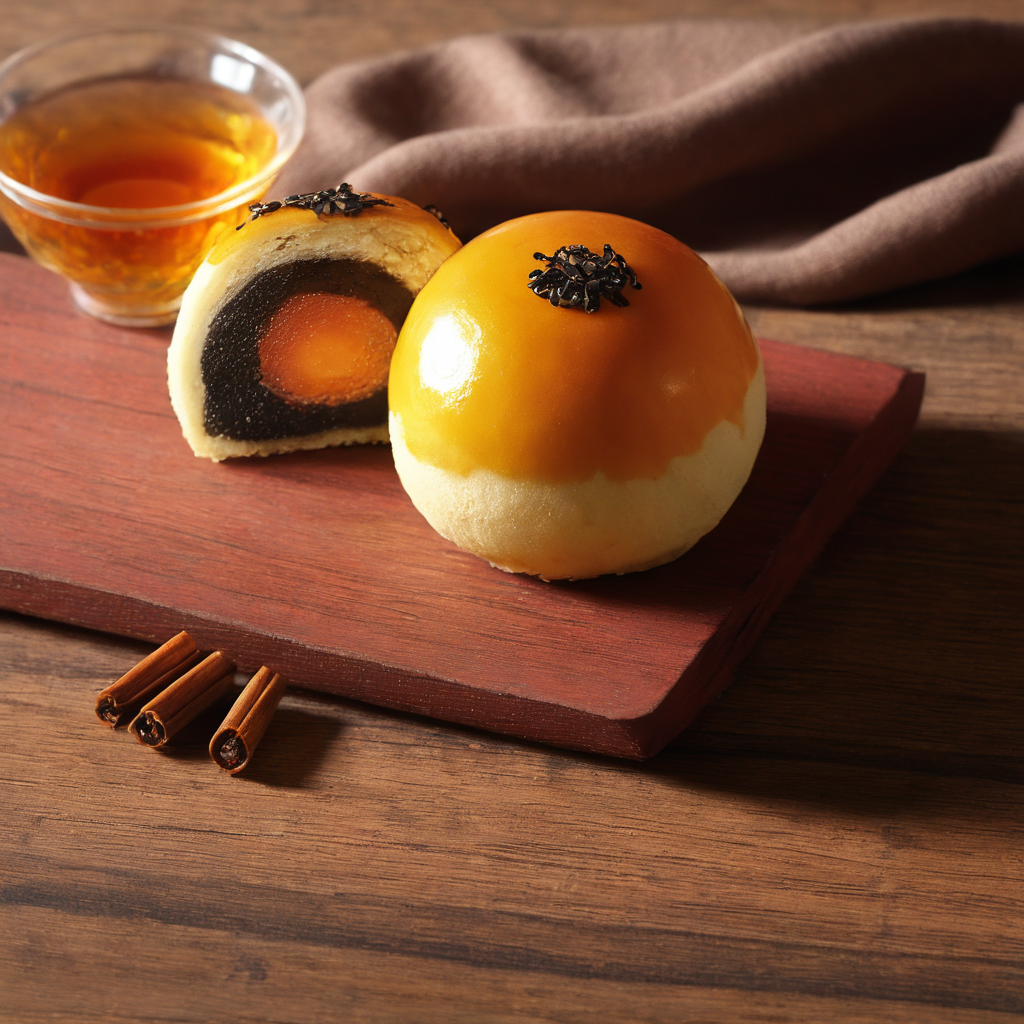 A photorealistic image of a beautifully crafted tea cake elegantly placed on an antique wooden table. The tea cake should look fresh and inviting, perhaps with intricate patterns or designs on its surface. The antique table should have intricate carvings or details that signify its age and value, perhaps made of rich, dark wood. The setting should be cozy and inviting, possibly with vintage or antique elements in the background like old books, a vintage lamp, or fine china. The lighting should be soft and warm, casting gentle shadows that highlight the texture of the tea cake and the intricate details of the antique table. The overall atmosphere should evoke a sense of nostalgia and luxury., <lora:eggcake:0.75>