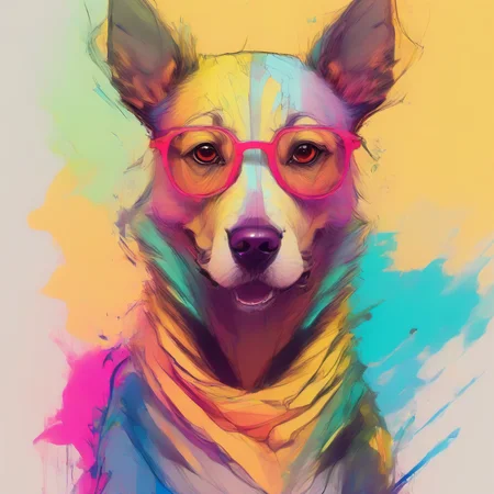 dog,wearing hipster outfit,colorful
<lora:PE_ColorPortraitCatDog:1> pedog