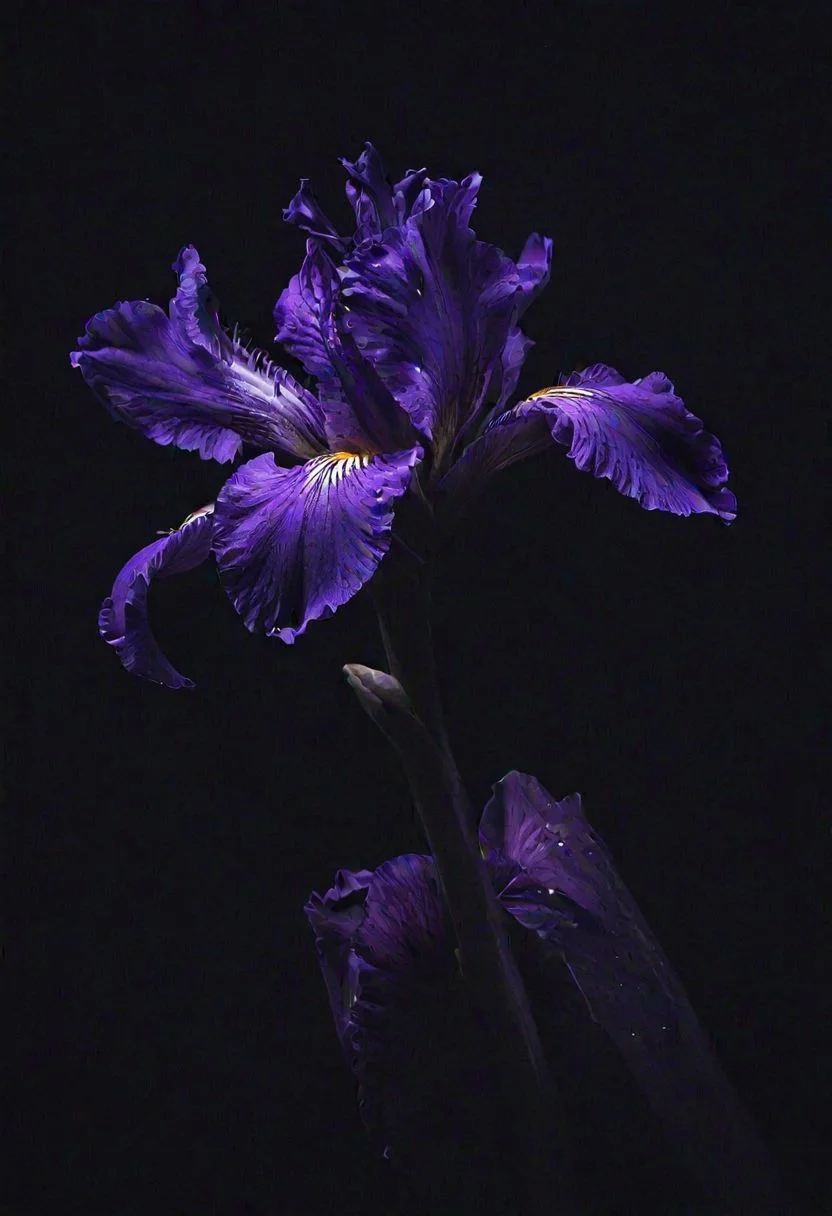 an extremely delicate and beautiful, extremely detailed ,CG,unity,8k wallpaper, Amazing, finely detail, masterpiece, best quality,official art,extremely detailed , incredibly absurdres, huge filesize , ultra-detailed, highres, extremely detailed, beautiful on a beautiful star-filled night, a insane crazy purple iris is cutting through the darkness with a sword of light! neon_style Light