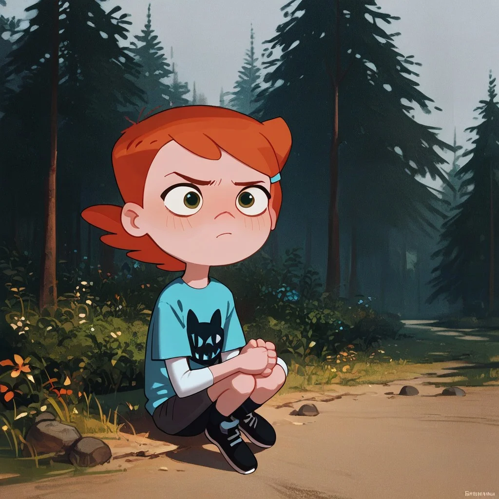 score_9, score_8_up, score_7_up, score_6_up, score_5_up, score_4_up, rating_questionable, 1girl, re_gwen, in the woods