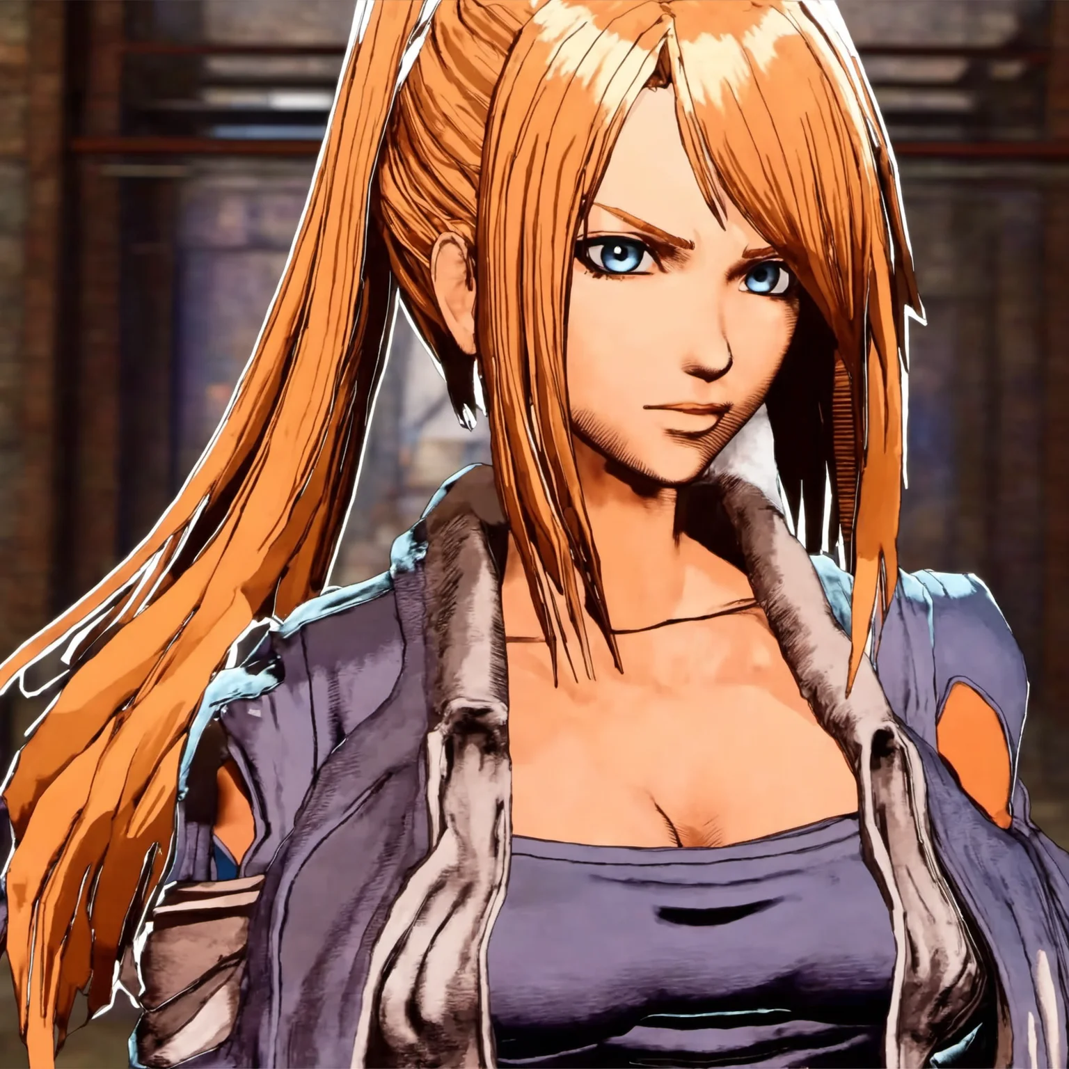 <lora:Garou:1> crosstoon style, cel shading, crosshatch, portrait of an anime girl