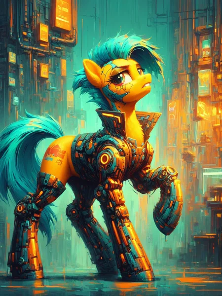 score_9, score_8_up, score_7_up, pony, cyberpunk <lora:Neon_Cyberpunk_Impressionism_Pony:1>