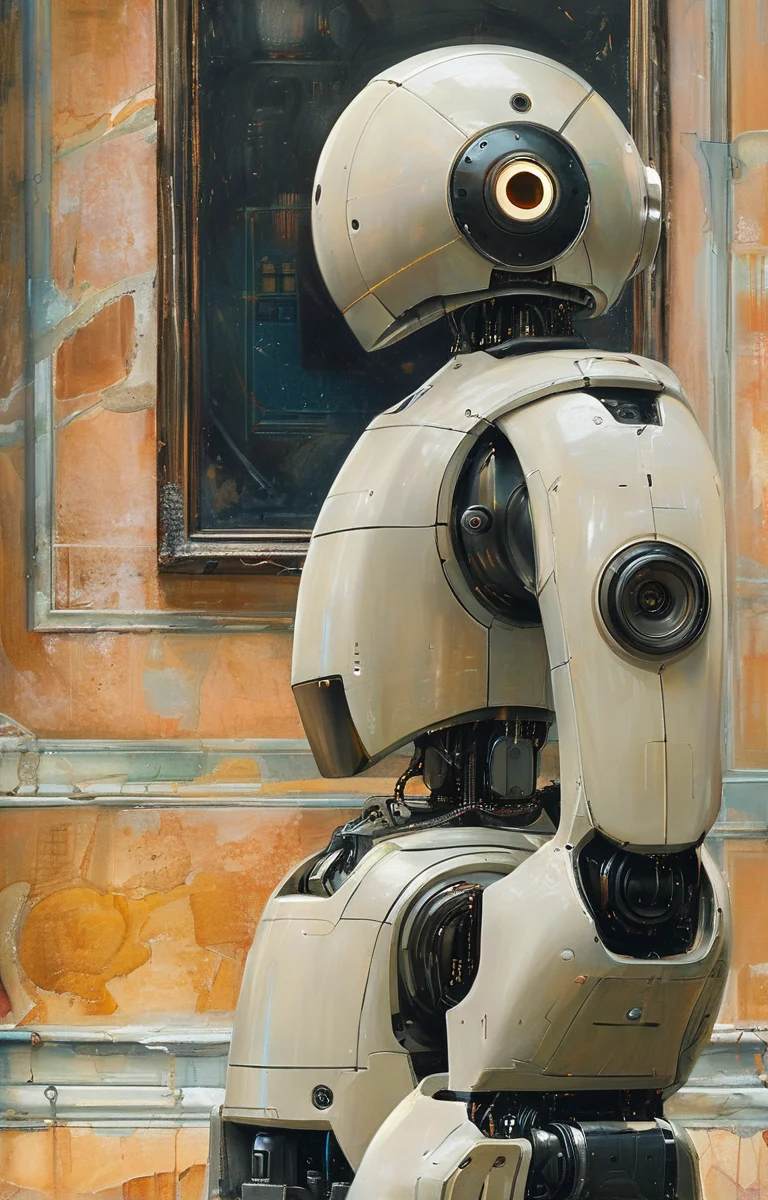 masterpiece,best quality,<lora:tbh197-sdxl:0.9>,illustration,style of Masaccio portrait of Housework robots