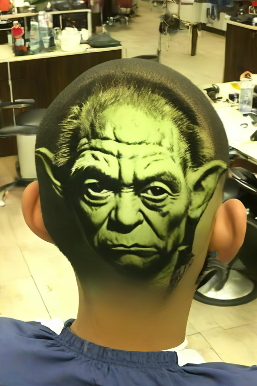 <lora:PE_BackOfHead_Haircut:1> PEHairCut, haircut, back of the head,
yoda
