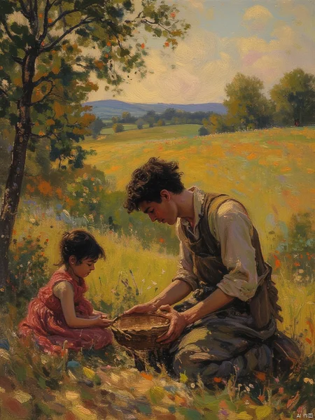 OByouhua,oil painting,painting,gathering