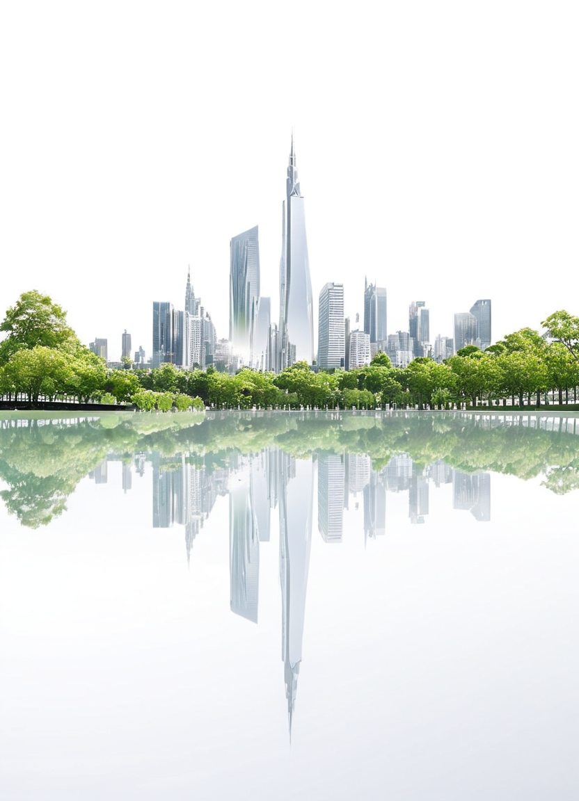 highkey, city skyline, green city, trees, white background, reflection,
<lora:Highkey-SDXL:1>