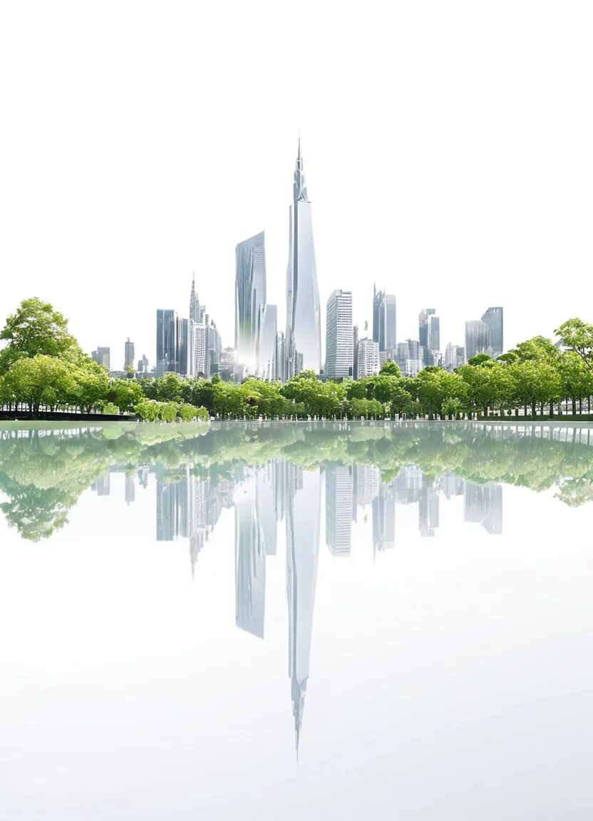 highkey, city skyline, green city, trees, white background, reflection,
<lora:Highkey-SDXL:1>