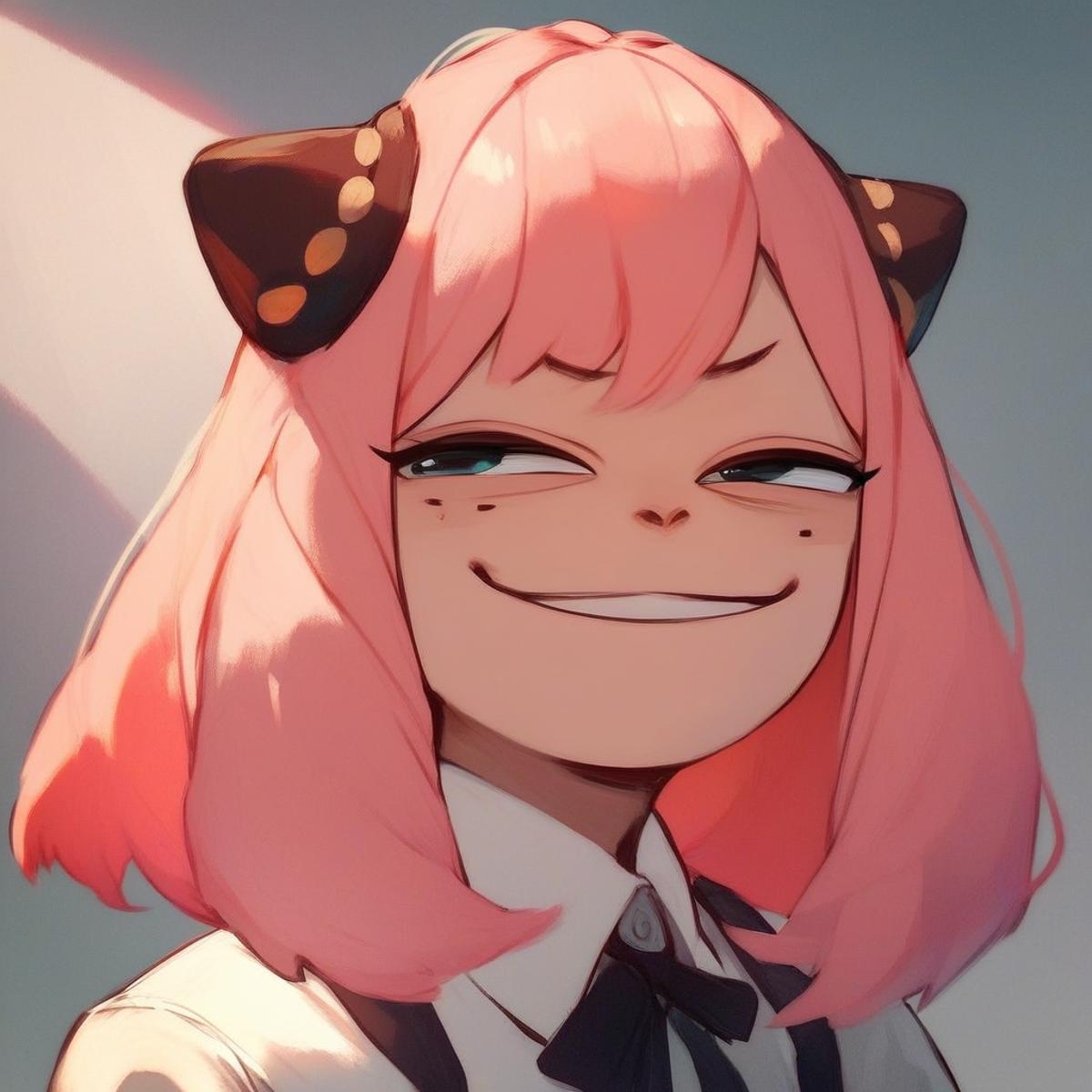 score_9, score_8_up, score_7_up, score_6_up, score_5_up, score_4_up, an_ya, portrait, smug, pink hair
