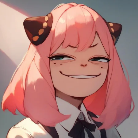 score_9, score_8_up, score_7_up, score_6_up, score_5_up, score_4_up, an_ya, portrait, smug, pink hair