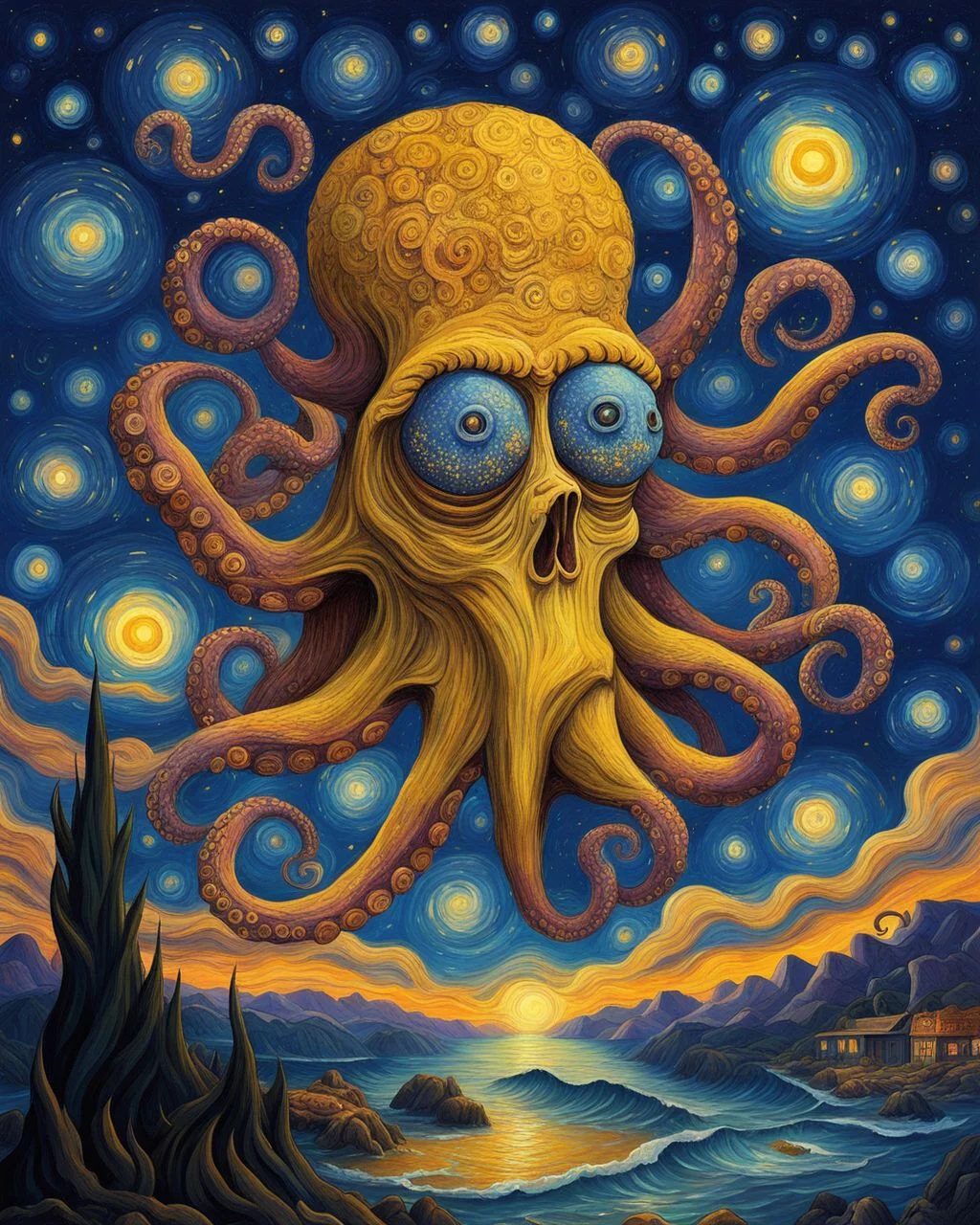 The Starry Night but the old gods are rising <lora:Old_gods_rising_SDXL:0.8>