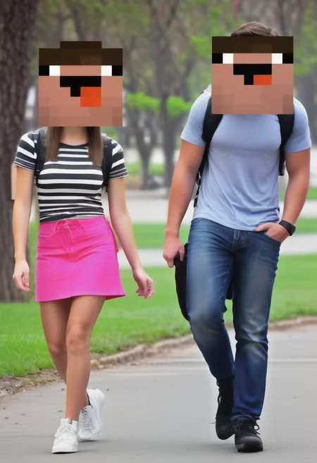 distracted boyfrind meme, square heads<lora:sendnoobs-sdxl-adam-e:1>