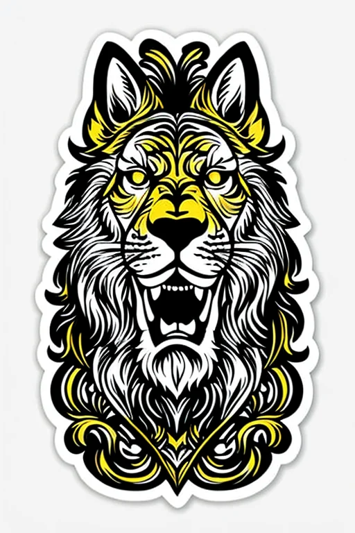 leo animal ((stickers)) retro (high quality) <lora:stickersAnimeStyle_v10:0.6>