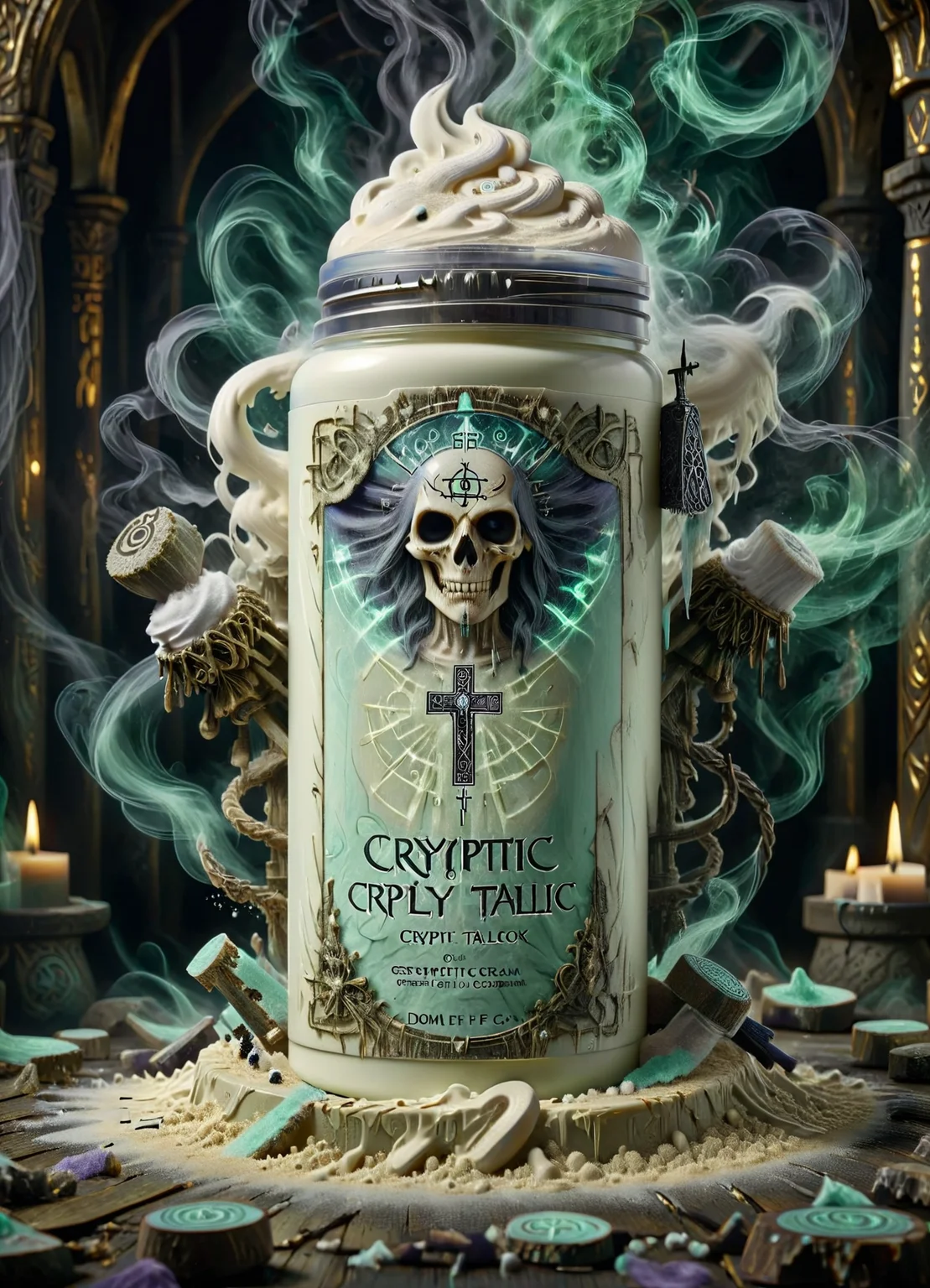 DonM50u13ff1g13XL cream cryptic holy talc <lora:DonM50u13ff1g13XL:1>