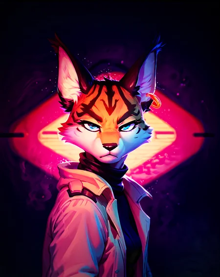 score_9, score_8_up, score_7_up, score_6_up, source furry, 1girl, female, solo, miyu, furry, space pilot suit, ,beige trench coat, serious, walking, side view, raining, noir film, neon lights, 43stl1ght1ng, low light, darkness, dramatic lighting, eye lighting, black room:1.2, smoke, <lora:43stl1ght1ngXLP2:1.2> <lora:Miyu_Swift_v2:1>, ZPDXL