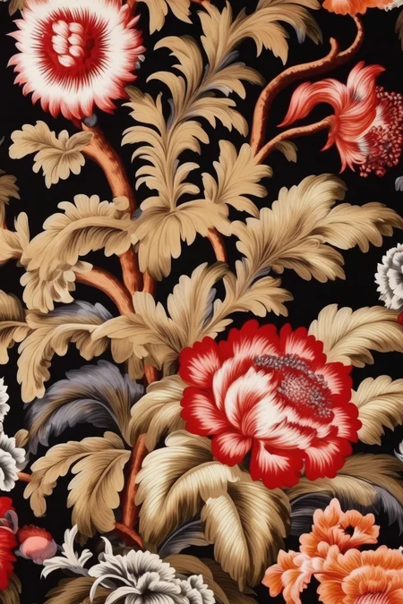 <lora:Anna Maria Garthwaite Style:1>Anna Maria Garthwaite Style - wallpaper design pattern house of hackney style 8K