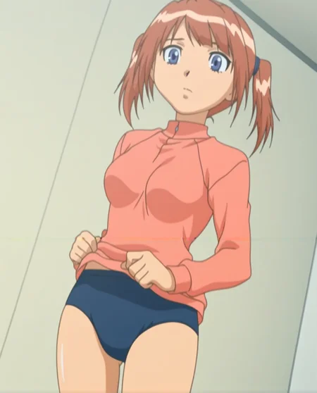 <lora:Yuri_Illustrious_from_The_Invisble_Stud_Returns-000009:1>,yuri,anime coloring,anime screencap,(cowboy_shot:1.3),medium breasts,twintails,blue eyes,solo,shirtlift,
