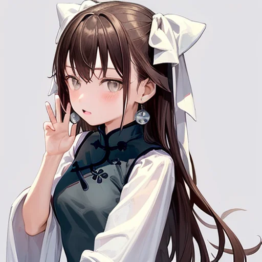 masterpiece, best quality, 1girl, brown hair,  grey eyes,  yaozhi\(fkey\), yaozhi\(china_cloth\) , <lora:yaozhi_anm_v15:0.8>,