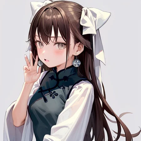 masterpiece, best quality, 1girl, brown hair, grey eyes, yaozhi\(fkey\), yaozhi\(china_cloth\) , <lora:yaozhi_anm_v15:0.8>,