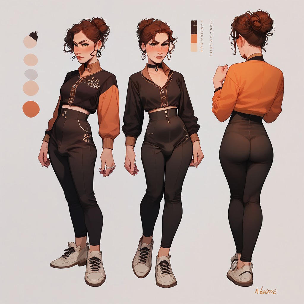 score_9, score_8_up, score_7_up, score_6_up,  best_quality, multiple views, Alexis, trans, full body, character sheet, running outfit, small bulge,
simple background,