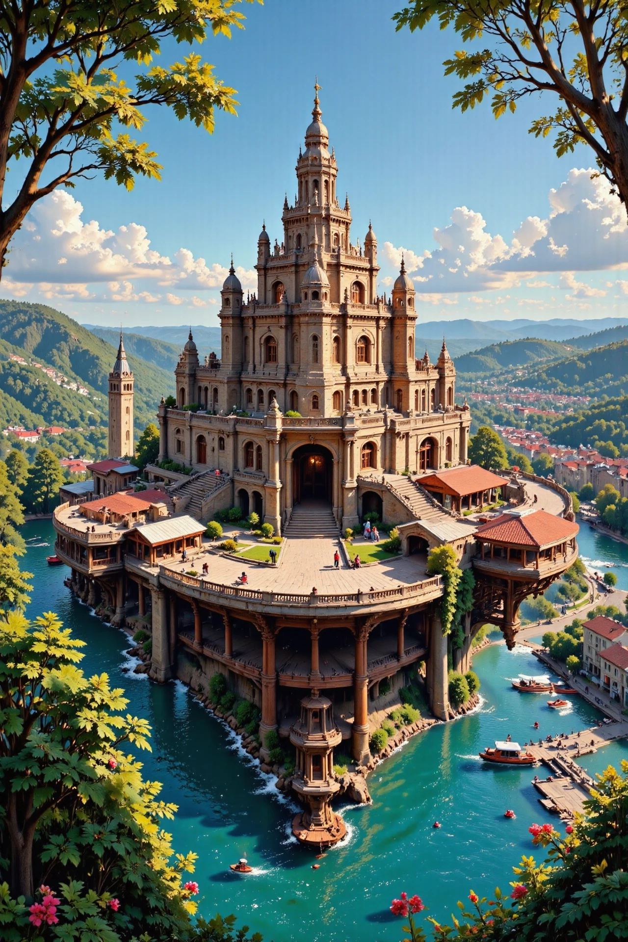 (floating city:1.3),  beautiful (Sammarinese) fantasy landscape,  noon, woman, very intricate, very detailed, sharp, colorful, <lora:Hand v2:1> <lora:Anti-Blur:1> <lora:Insane Detail Slider:0.5>  <lora:Flux.1_Turbo_Detailer:0.6>  <lora:flux photo transparent beta:0.8> <lora:flux.1_lora_flyway_Epic-detail_v2:0.6> <lora:Painterly01b_CE_FLUX_AIT:0.8> pntrlyCE_style, <lora:FluxMythP0rtr4itStyle:0.8> mythp0rt